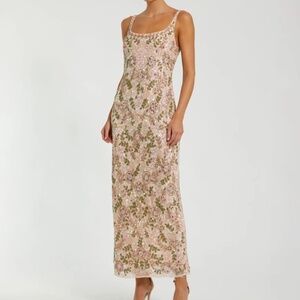 Mac Duggal • Hand Embellished Floral Maxi Dress • NWT